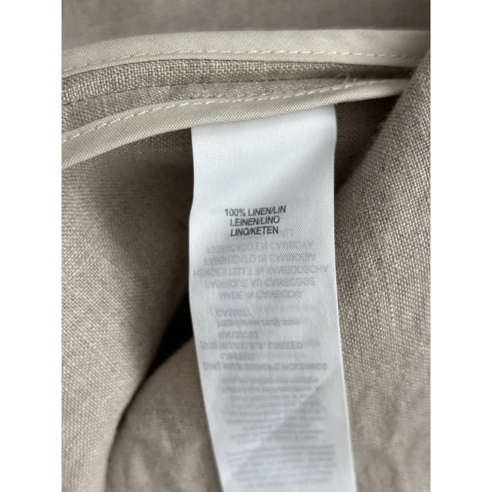 MUJI Men Blazer 100% Linen Jacket Unstructured Pockets Lightweight Coastal -Sz S